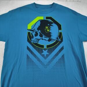 Metal Mulisha Crew Neck Short Sleeve Graphic Shirt Mens Size XL Blue Black